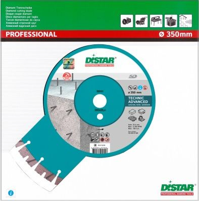 Disk diamant Distar Diamond Blade 350mm, segment 15mm, për beton e gur