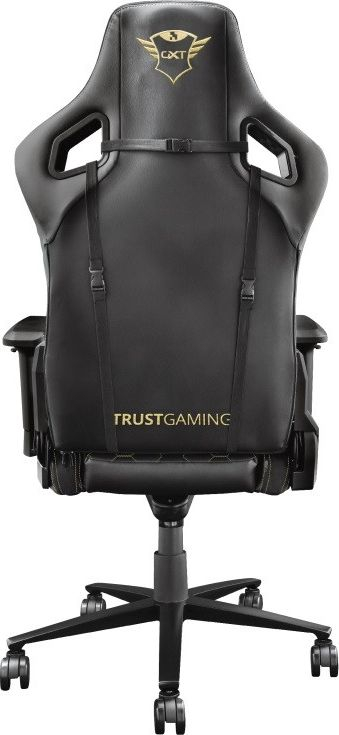 Karrige gaming Trust GXT 712 Resto Pro, mban deri 150 kg, me mbështetëse 4D, e zezë me detaje në ar