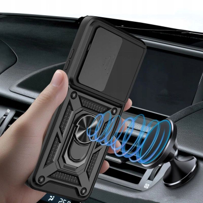 Кутија за телефон Tech-Protect Camshield Pro Motorola Moto G15, прстен 360°, заштита за камера, црна