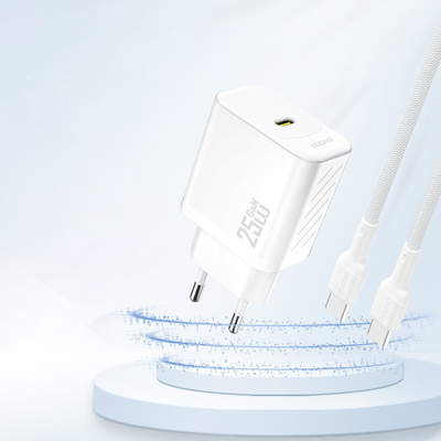 Karikues USB GaN Dudao A27EU, 25W, Power Delivery, i bardh