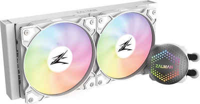 Ftohës me ujë për procesor Zalman Alpha 24, radiator 240mm, RGB, i bardhë