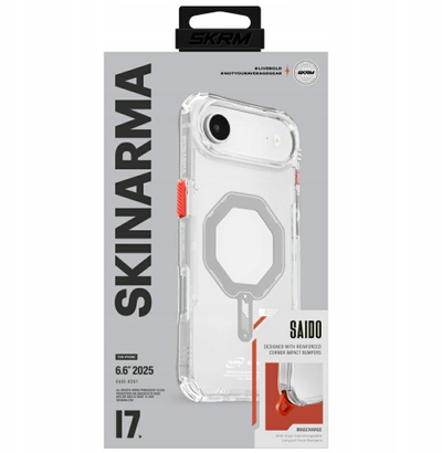 Заштитна маска Skinarma Saido за iPhone Air, со магнетско полнење, транспарентна