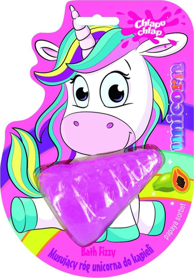 Bombë banje Chlapu Chlap Fizzing Unicorn Horn, aromë papaja, për fëmijë