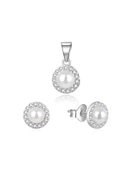 Set bizhuterish Beneto Charms AGSET270PL, argjend 925, perla natyrale, ngjyrë argjendi