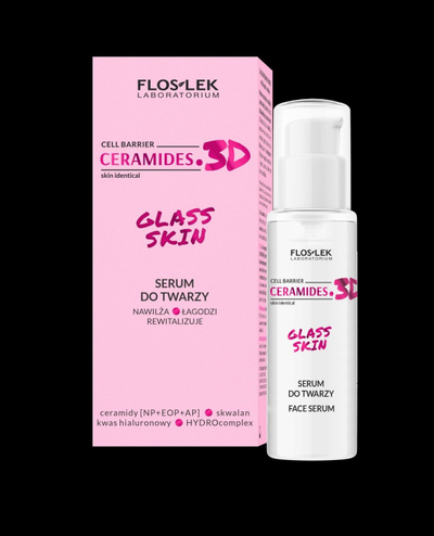 Serum fytyre Floslek Ceramides 3D Glass Skin, për lëkurë të thatë, 30ml
