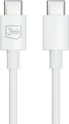 Kabllo kariku 3MK Hyper USB C në USB C, 1.2m, 100W, e bardhë