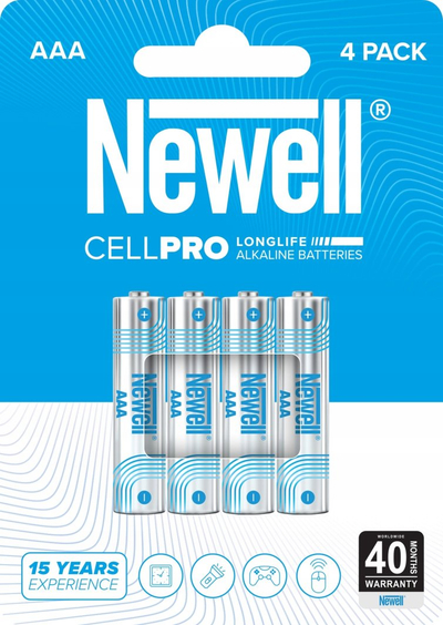 Bateri alkaline Newell CellPro AAA, 1.5V, paketim 4 copë