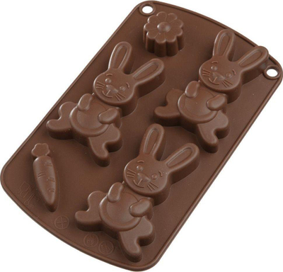 Kallëp silikoni Orion bunnies, 5 forma, rezistent nxehtësie, kafe