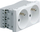 Prizë modulare Hager Systo WS122, 2x16A, 4 module, e bardhë
