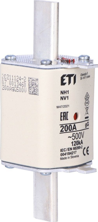 Siguresë ETI Polam NH1 gG 200A 500V, për instalime elektrike