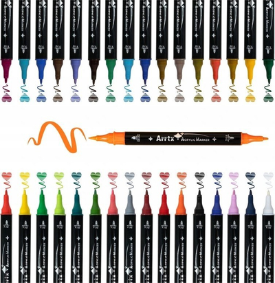 Markera akrilik ARRTX Highlighters, 32 copë, majë 3.2mm, shumëngjyrësh