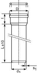 Tub kanalizimi Magnaplast LITE DN 160, 160 mm, 1 m, portokalli