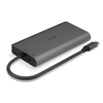 Docking station Mini Lindy USB 3.2 Type C, 4K HDMI DP, PD 100W, Gigabit Ethernet, gri