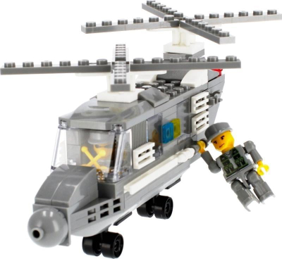 Set blloqesh për me bo lodra Alleblox Military, 179 copë, helikopter ushtarak, shumëngjyrësh
