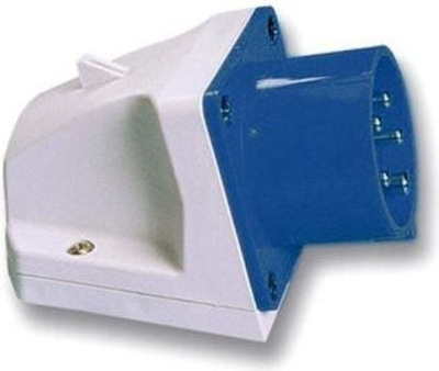 Prizë murale industriale PCE Straight Plug, 32A, 230V 2P+E, blu