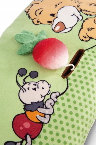 Jastëk lodër Nici Teddy Mielo, pelush 43 cm, me motiv kopshti, jeshil