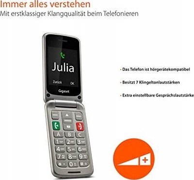 Telefoni për të moshuar Gigaset GL590, 2.8", Dual SIM, argjendtë