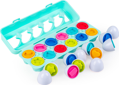 Lodër sensoriale Dumel Tuli Fun Shape Fun Eggs, set 12 pjesë, nga 12 muajsh, shumëngjyrëshe