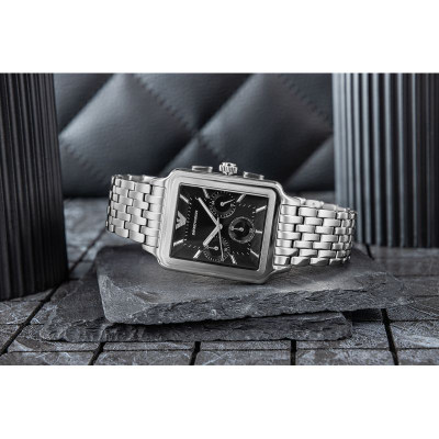 Рачен часовник Emporio Armani AR11751 Diego, хронограф 50mm, не’рѓосувачки челик, со црна бројчаник
