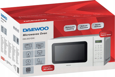 Furrë me mikrovalë Daewoo DM-2021DW, 20L, 700W, e bardhë