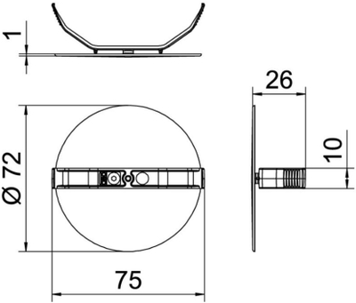 Пролетен капак ZA 60 FD, за кутија Ø 60mm, груба површина