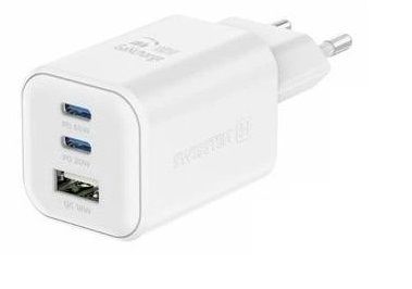 Karikues SWISSTEN, GaN 2x USB-C, 65W PD + 1x USB-A 18W, QC, i zi