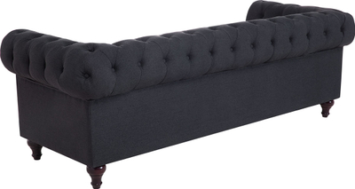 Divan me stof Beliani Chesterfield, 3 vende, gri grafit