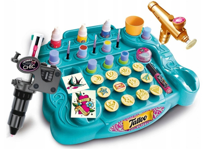 Set kreativ tatuazhesh Clementoni Crazy Chic Tattoo Studio, për fëmijë, shumëngjyrësh