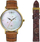 Set orësh dore Zeppelin Luna 7131-5, analog, klasik, ngjyrë kafe