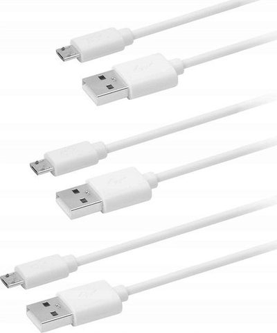 Kabllo USB në micro USB OK OZB 503, set 3 copë, e bardhë