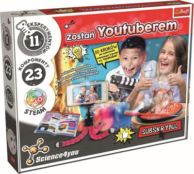 Set edukativ Trefl Science4You Become a YouTuber, 11 eksperimente, me tripod