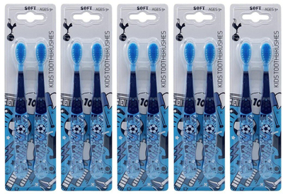 Furça dhëmbësh për fëmijë Tottenham Hotspur, komplet 2 copë, qime të buta, blu