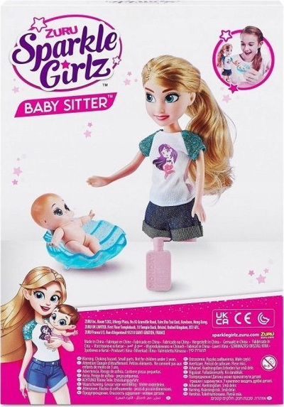 Set kukullash Sparkle Girlz Babysitter, kukull me bebe, shumëngjyrëshe