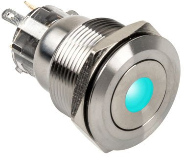 Buton metalik DimasTech Silverline Dot, 22mm, RGB, argjendtë