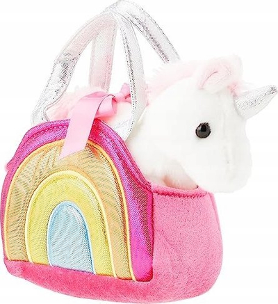 Set lodër pelushi Fancy Pants Unicorn Rainbow, unikorn me çantë, për kalamaj, rozë