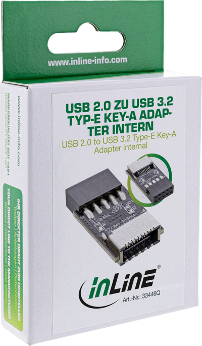 Adapter i brendshëm InLine USB 2.0 në USB 3.2 Type E Key A