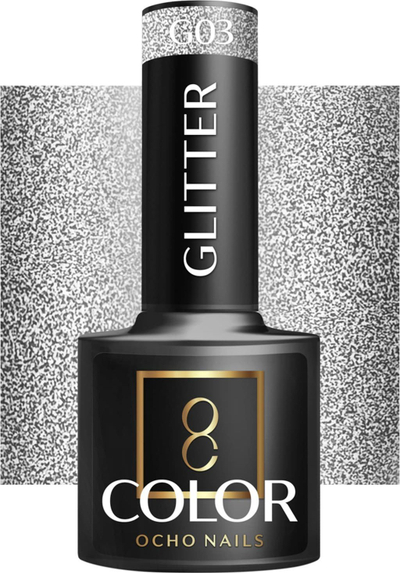 Llak thonjsh Ocho Nails Hybrid Glitter G03, efekt me shkëlqim, 5 g