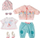 Set rrobash për kukull Shumee Baby Annabell Outfit For Bike, komplet 7 pjesë, rozë me blu