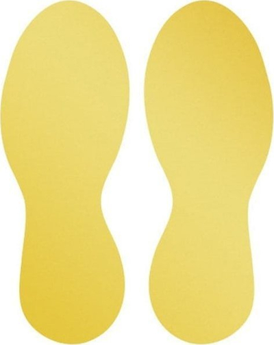 Shirit dyshemeje sinjalizues Durable Feet, vetëngjitës, i heqshëm, i verdhë
