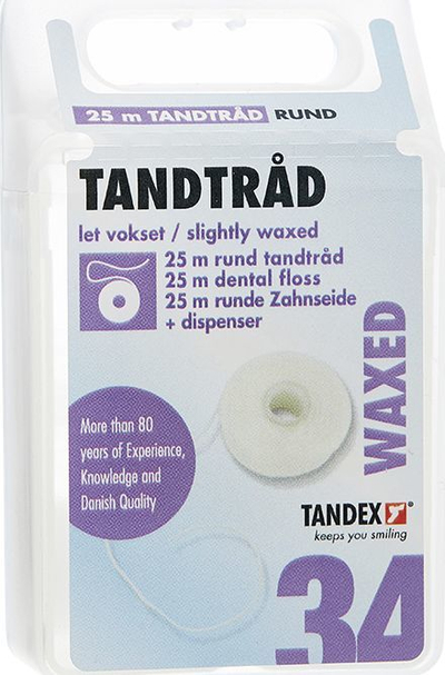 Забен конец Tandex Waxed Mint Floss, со восок, 25 m