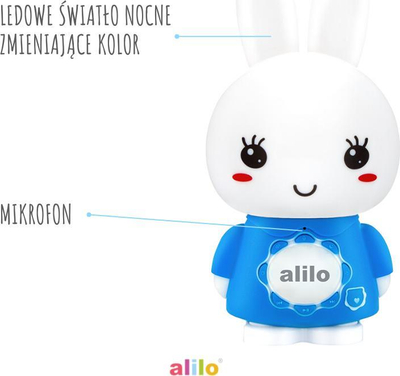Lodër interaktive Alilo Big Bunny, MP3 player, dritë nate, blu