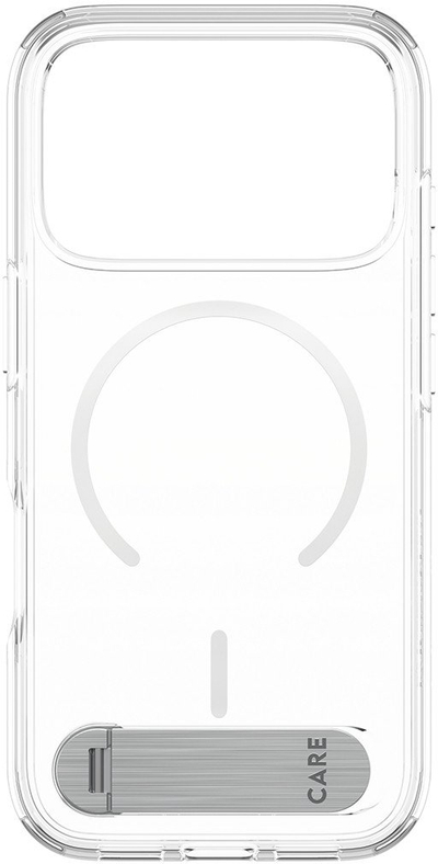 Mbulesë telefoni PanzerGlass CARE by Feature Case, për iPhone 17 Pro, me kickstand dhe MagSafe, transparente