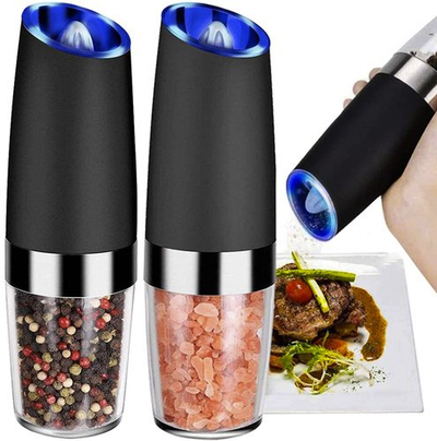 Set mulli elektrik për kripë dhe piper Ruhhy, 2 copë, 20cm, i zi