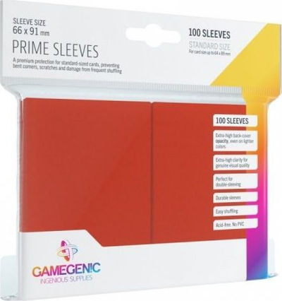 Mbështjellëse kartoni - Gamegenic Prime CCG (66x91 mm) - 100 copë, të kuqe