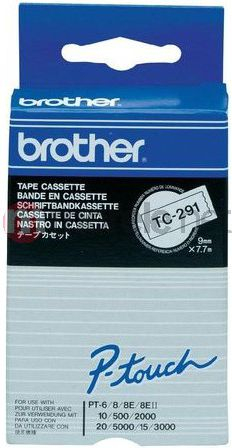 Лента за етикетирање Brother TC-241, 9mm, црн печат, бела