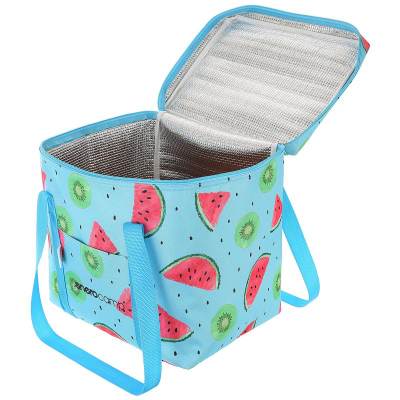 Çantë termike Enero Camp, 28L, me shtresë alumini, blu me fruta