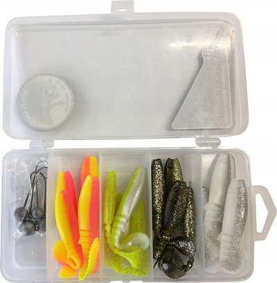 Set karremash Savage Gear Cannibal Box Kit, me jighead, shumëngjyrësh
