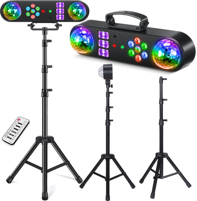 Set dritash disko Light4Me Magic Bar 2, LED RGBW+UV, lazer i kuq dhe i gjelbër, i zi