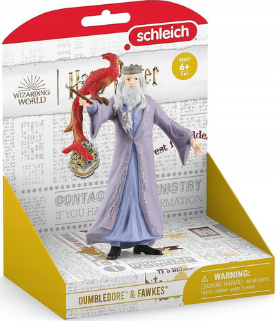 Figura koleksionuese Schleich Harry Potter Dumbledore dhe Fawkes, set 2 copë, shumëngjyrëshe