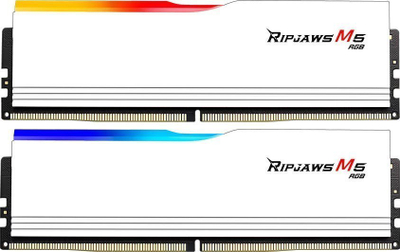 Memorie RAM G.Skill Ripjaws M5 RGB F5-6000J3636F16GX2-RM5RW, DDR5 32GB 6000MHz, CL36, e bardhë